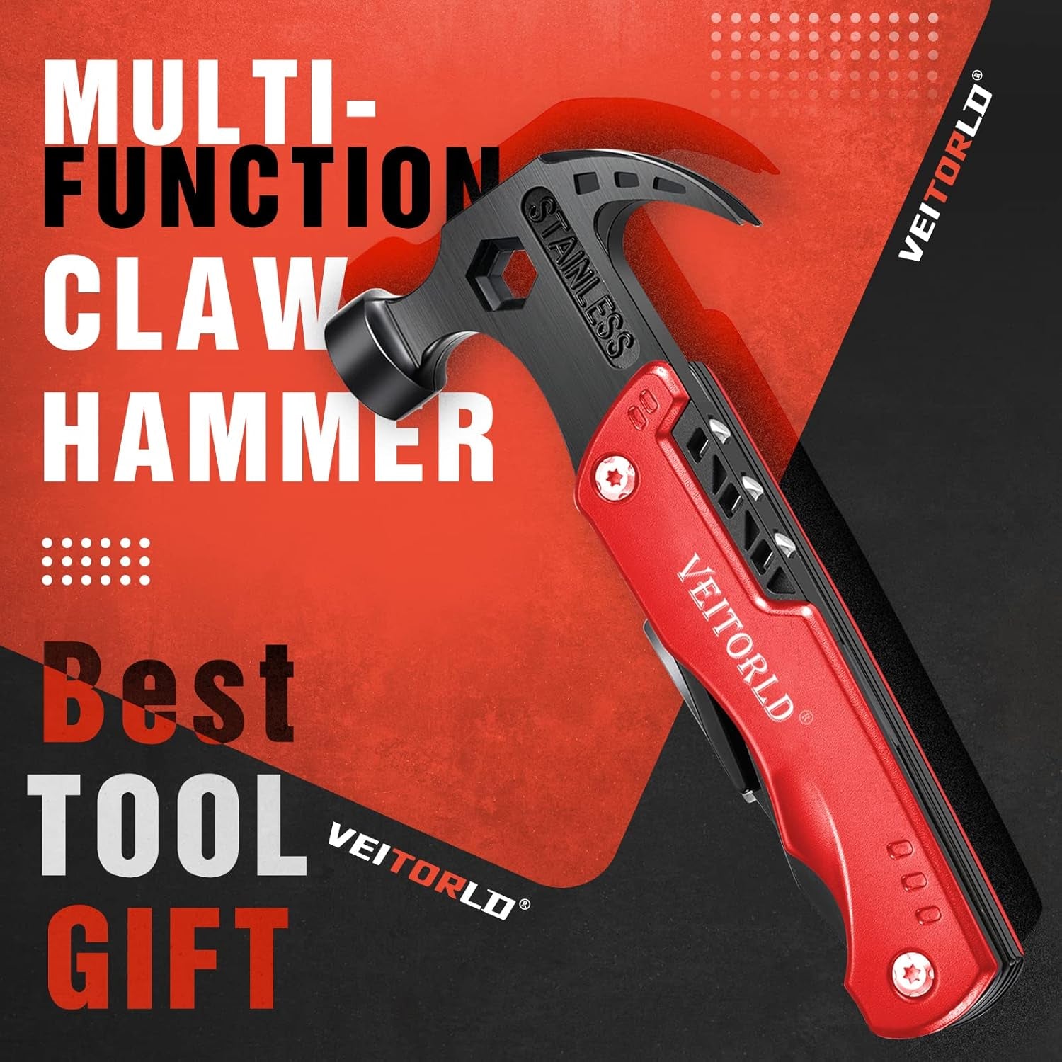 Gifts for Men Women Fathers Day, Anniversary Birthday Gifts Ideas for Dad Grandpa Him, All in One Tools Hammer Multitool, Camping Accessories Survival Gear, Unique Fishing Hunting Tools Gifts